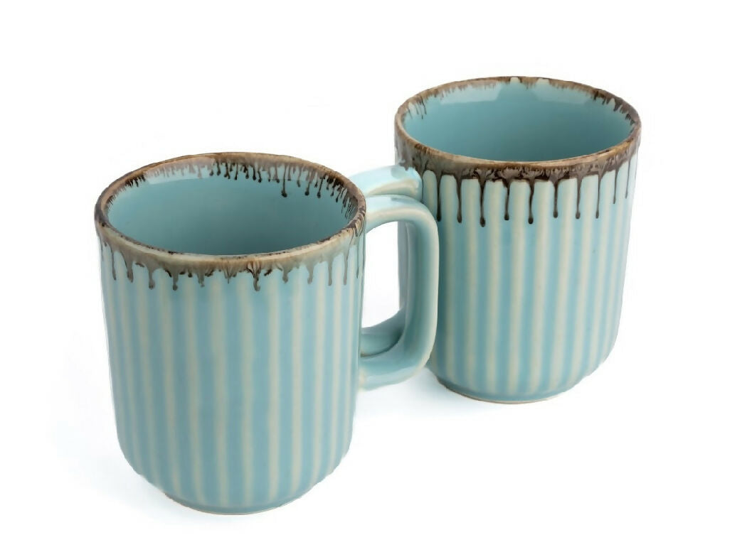 Simply Soho Aqua Drizzle Mugs
