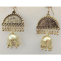 Gold Plated Tassel Hanging Jhumka Oxidized Earrings