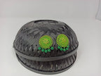 Terracotta Boho Style Studs With Dangles-Green