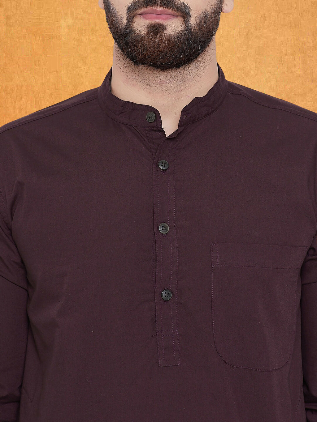Even Apparels Men's Pure Cotton Maroon Kurta