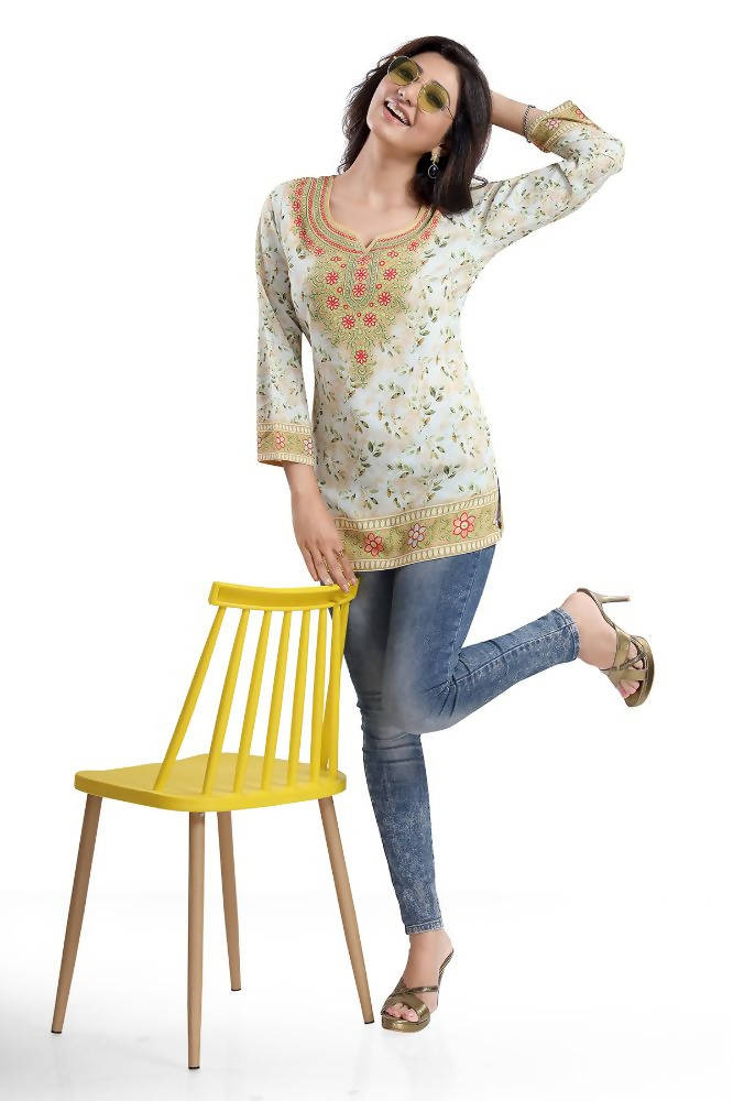 Snehal Creations Adorable Amaze Printed Short Kurti Tunic Top