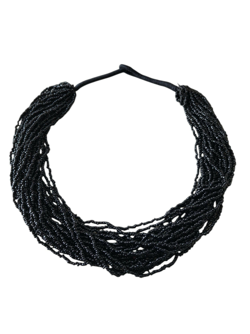 Inhanns Handmade Beaded Multilayer Necklace, 20 Layers - Black