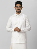 Ramraj Cotton Mens Fullsleeve White Shirt Pus Size