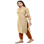Lagi Women's Orange Printed Straight Kurta & Pant (MC45B)