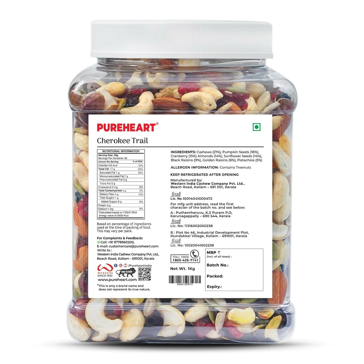 Pureheart Nutmix Cherokee Premium Trail Mix - Distacart