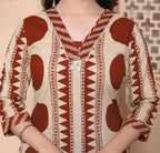 Miravan Womens Brown Pure Cotton Kurta With Palazzo Set