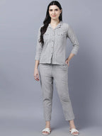 Myshka Stylish Grey 3/4 Sleeve Women's Cords Set - Distacart
