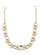 Gold-Plated White Kundan-Studded Hair Band - Ruby Raang - Distacart