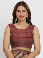 Shree Shyam Fashion Linen Cotton Maroon Saree - Distacart