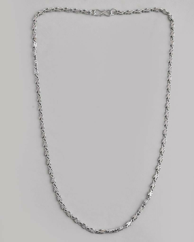 VOJ Silver Plated Designer Chain For Men
