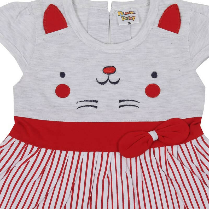 NammaBaby Baby Girl's A-Line Mini Frock Dress - Red 120