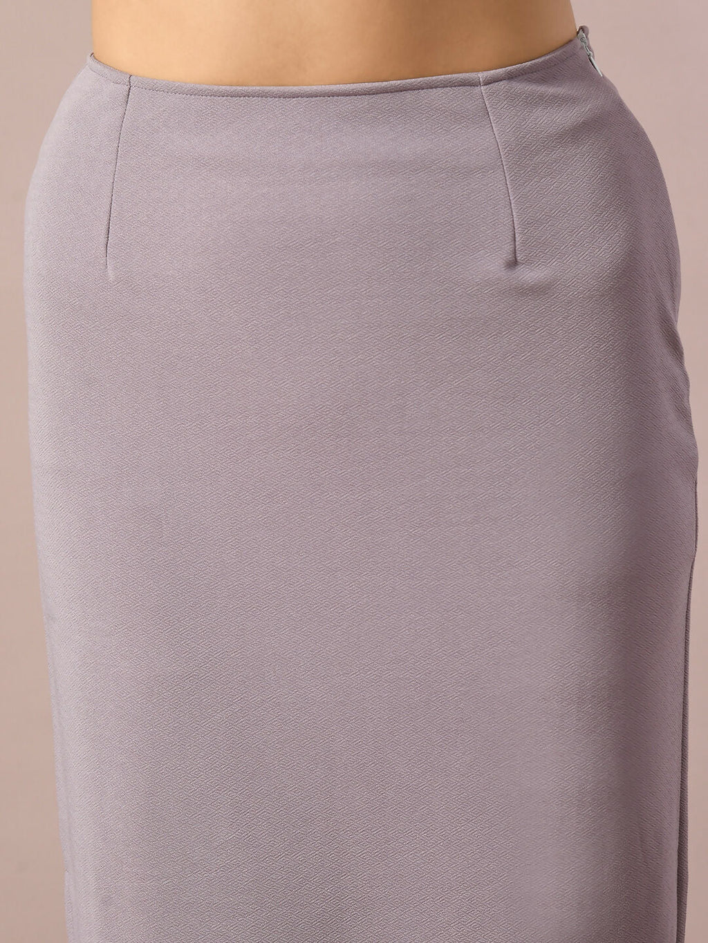 Myshka Women's Lavender Solid Knee Length Party Embellished Skirts