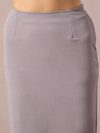 Myshka Women's Lavender Solid Knee Length Party Embellished Skirts