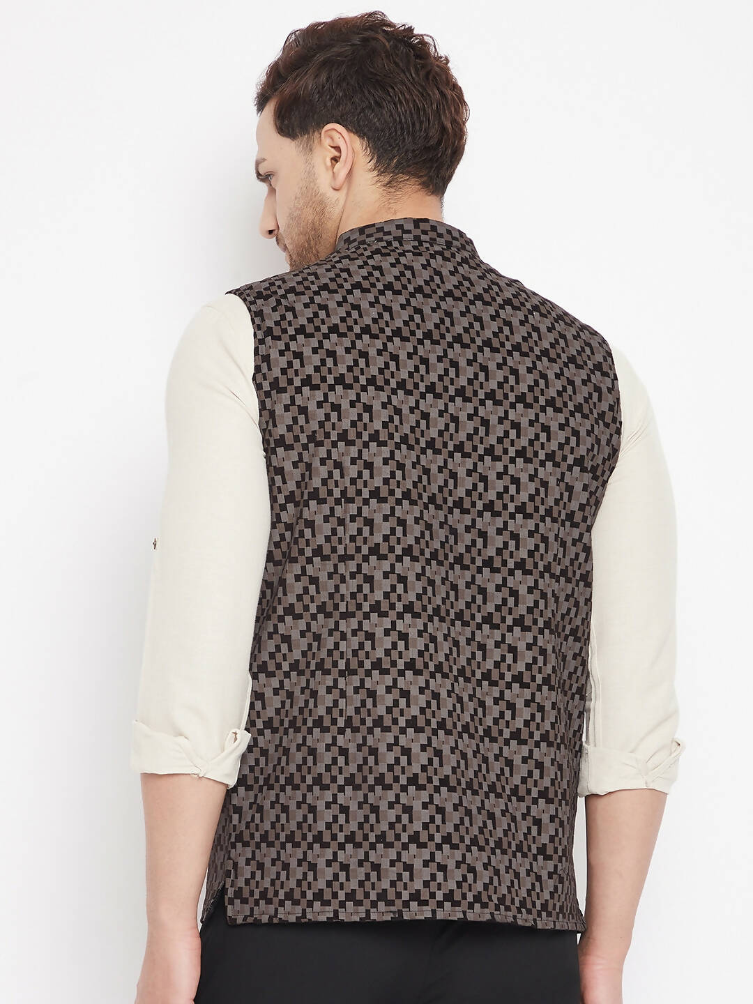 Even Apparels Black Merino Men Woven Nehru Jacket BF539 - Distacart