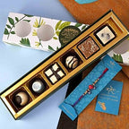 Evil Eye Beads Rakhi & Handmade Chocolate Tray Combo
