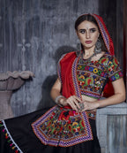 AI Fashion Black Art Silk Designer Navratri Lehenga Choli Collection
