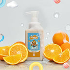 Puddles Organic Cub Riders Kids Foaming Face & Body Wash, Turmeric, Milk Protein, Orange Essential Oil