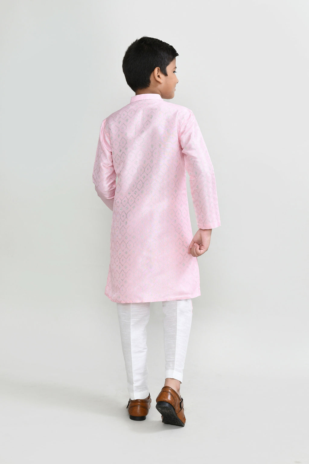 Joban Fashion Cotton Silk Pink Kurta With Straight Fit Pant
