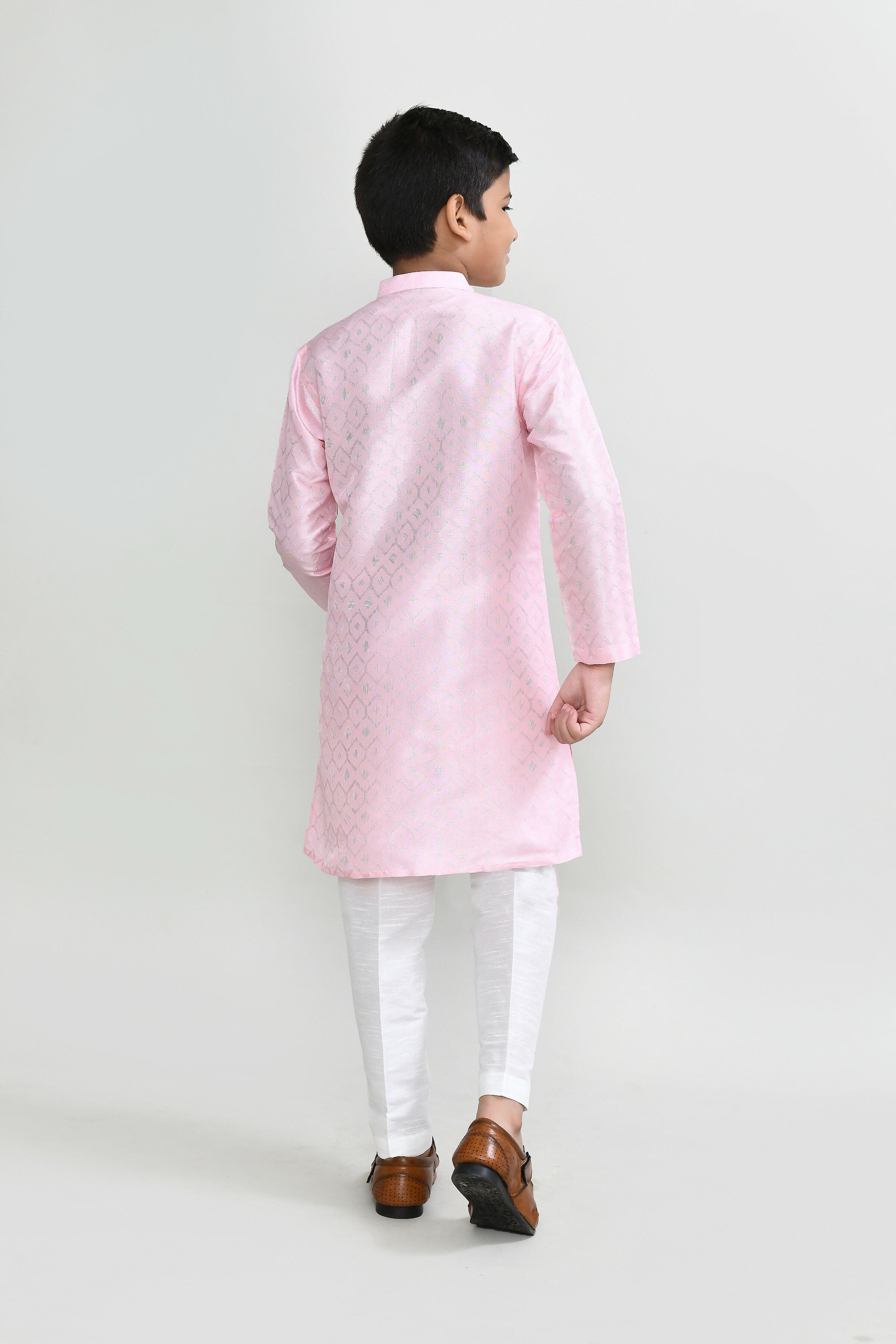 Joban Fashion Cotton Silk Pink Kurta With Straight Fit Pant