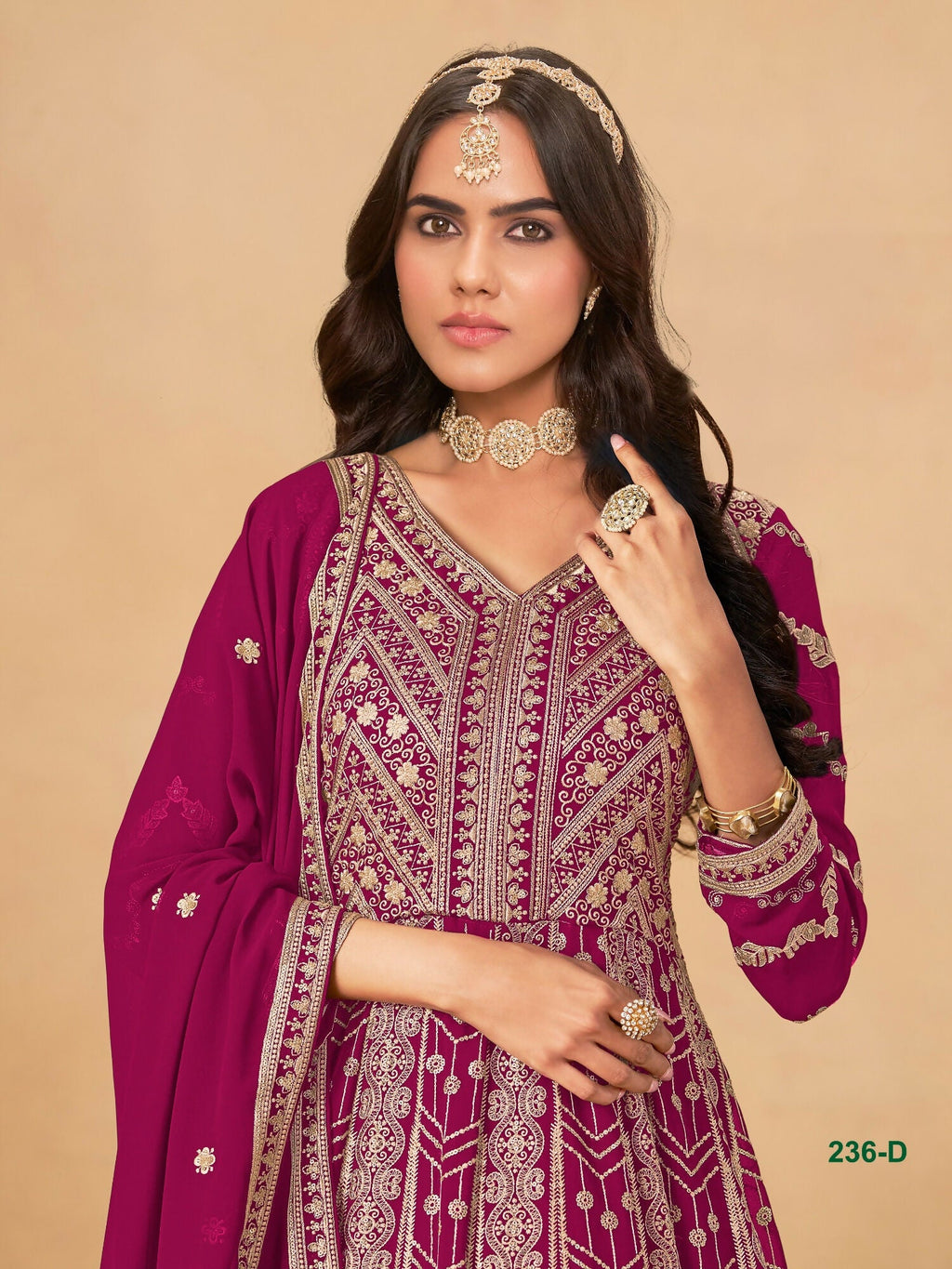 Anaita Rani Pink Faux Georgette Stitched Anarkali Suit with Heavy Embroidery Work - Distacart