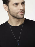 NVR Men Blue Plated Geomatric Pendent With Chain