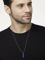 NVR Men Blue Plated Geomatric Pendent With Chain