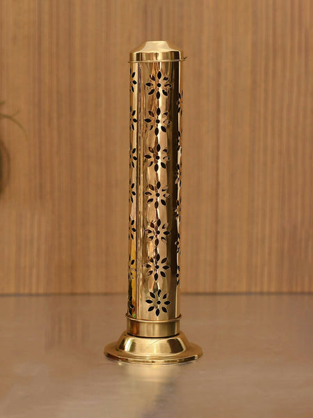 CraftVatika Gold-Toned Incense Holder Agarbatti Stand with Ash Catcher
