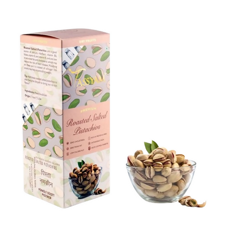 Tassyam Organics Premium Roasted Salted Pistachios Namkeen Pista - Box