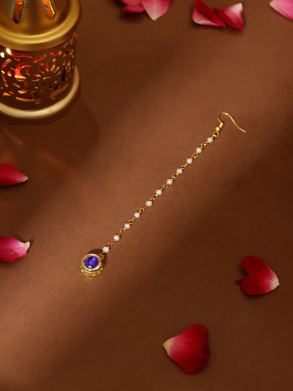 Ruby Raang Blue Meenakari Kundan Maang Tikka - Distacart
