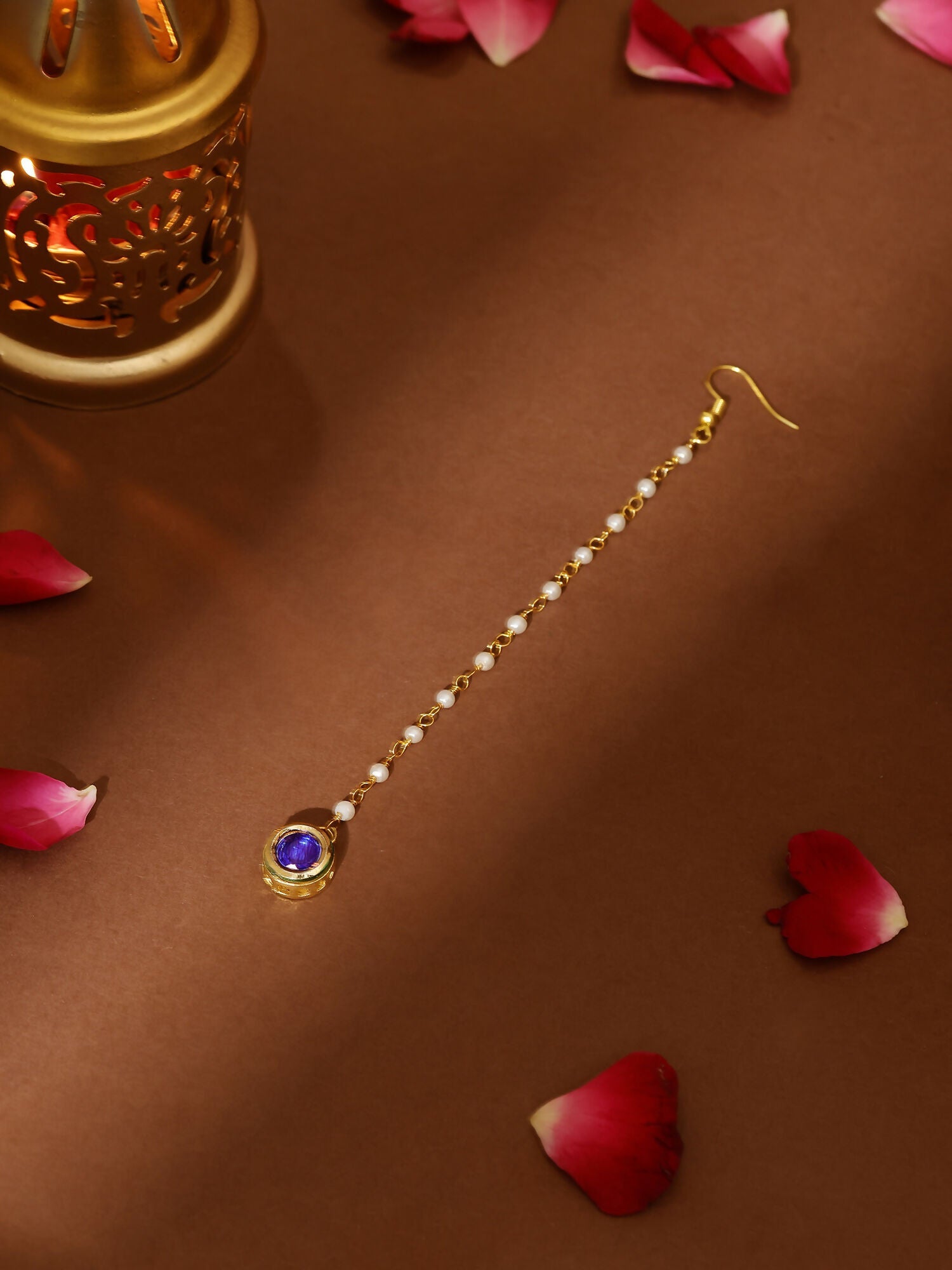 Ruby Raang Blue Meenakari Kundan Maang Tikka - Distacart