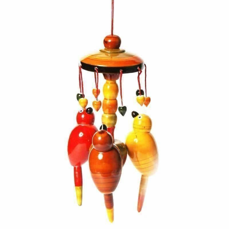 Etikoppaka handmade Wooden Colorful Wall Hanging With Parrots