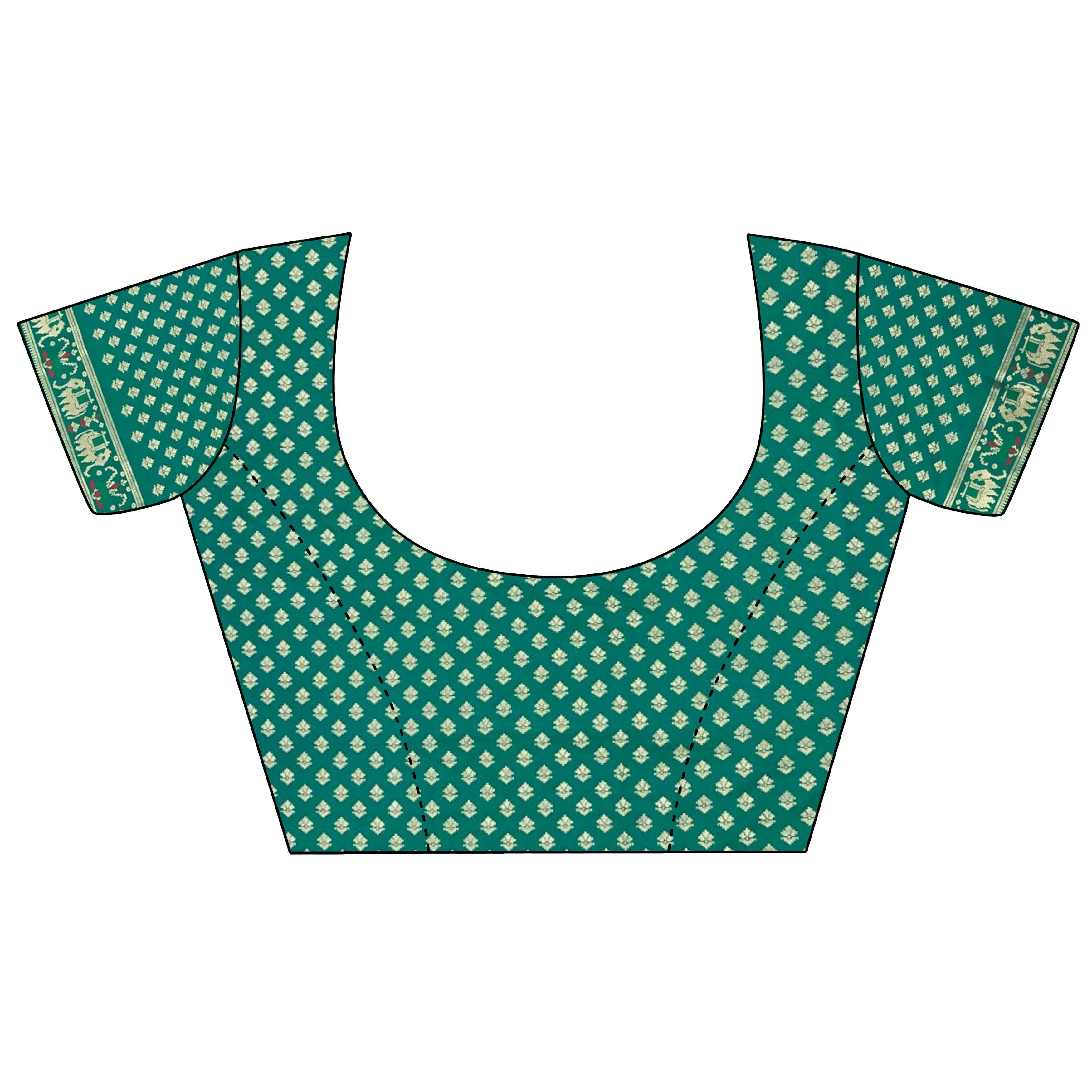 Joban Fashion Aqua Green Geometric Pattern Soft Silk Patola Saree - Distacart