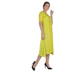 Kanoor Women's Yellow Rayon A-line kurti