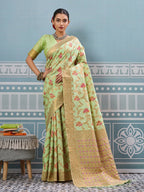 Shree Shyam Fashion Sea Green Silk Saree - Distacart