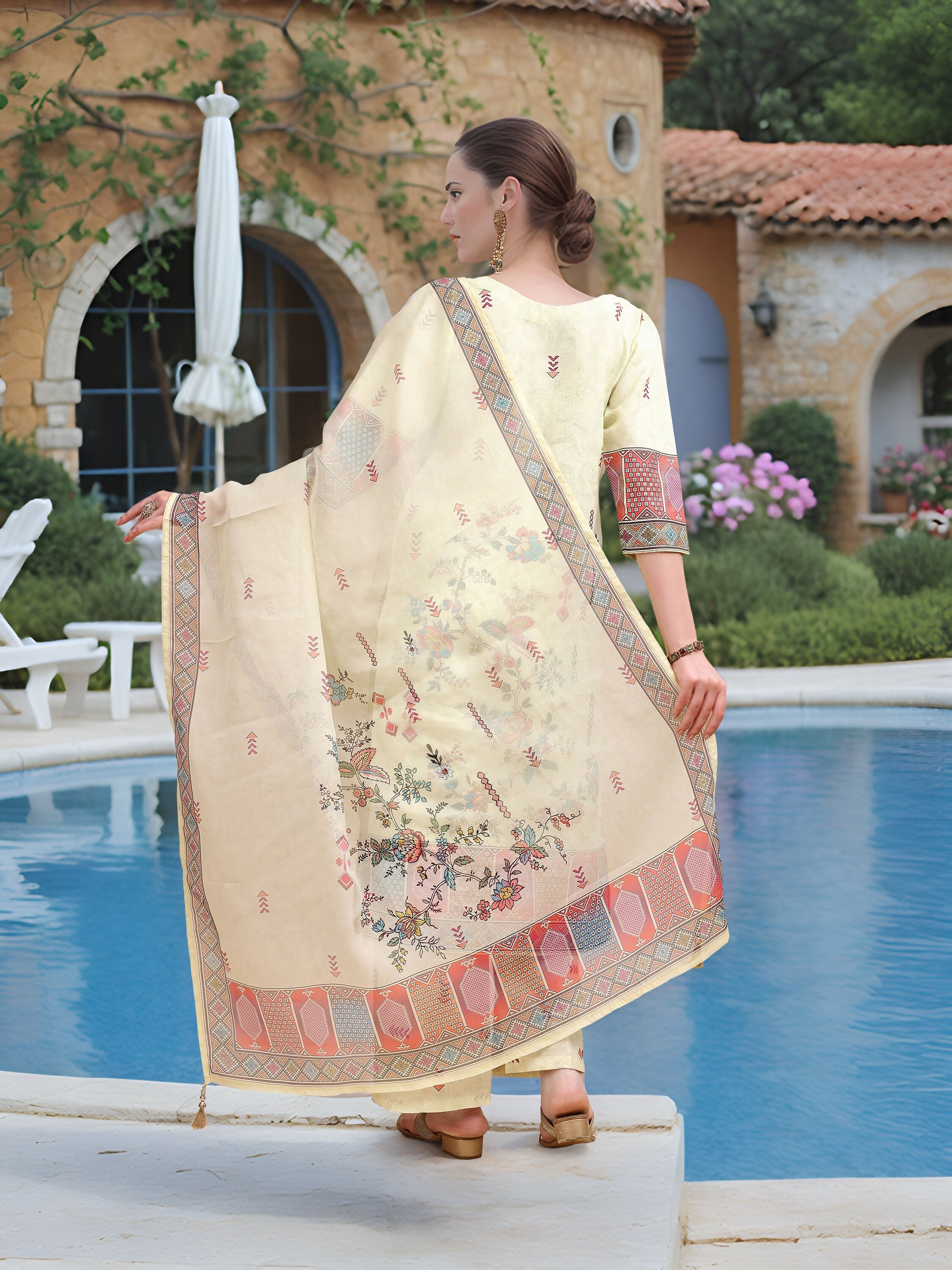 Joban Fashion Pista Position Digital Print With Position Foil Kurta Set - Distacart