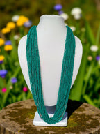 Inhanns Rangsaaz 20-Layer Luxe Long Beaded Only Necklace - Sea Green Only Necklace