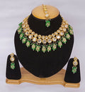 Joban Fashion Green Kundan Work Necklace Set