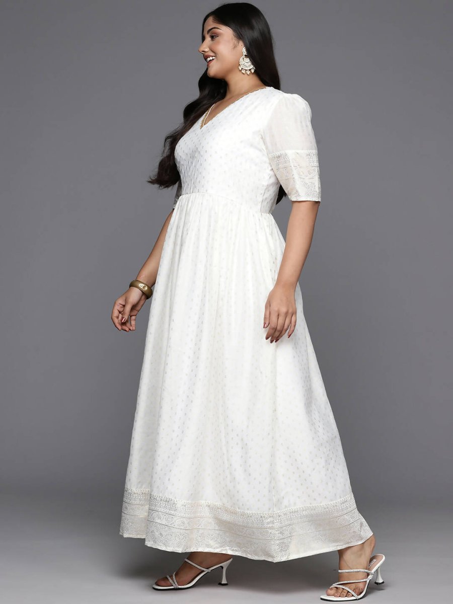 Ahalyaa Women's Traditional wear Ethnic Dress - Off White - Distacart