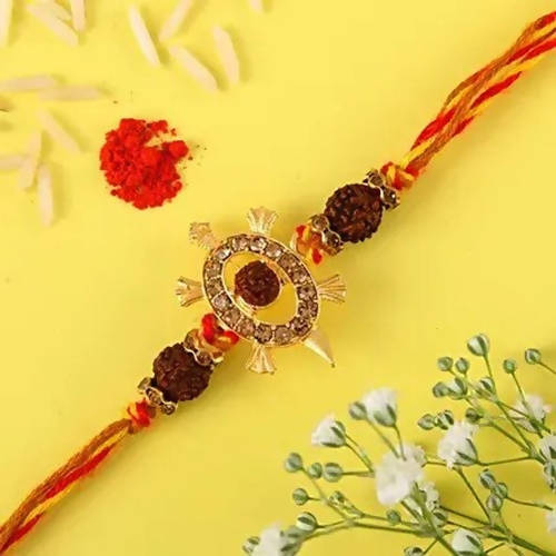 Rudraksha Royal Design Rakhi & Fruit N Nut Chocolates - Distacart