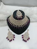 Joban Fashion Women Purple Stone Work Necklace Set - Distacart