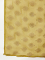 Lime Green & Golden Ethnic Motifs Print Kurta with Palazzo & Dupatta - Vishwa