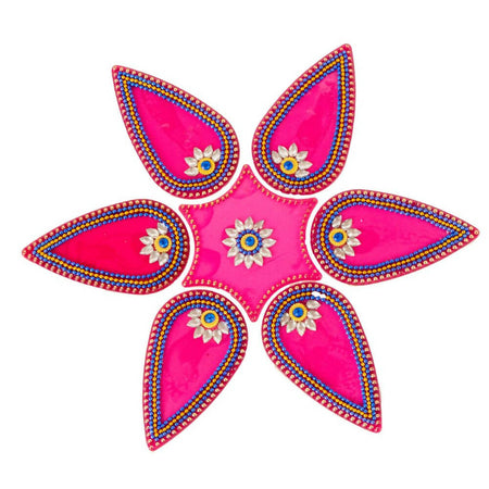 Kundan HandiKrafts Drop Rangoli Pink (Medium)