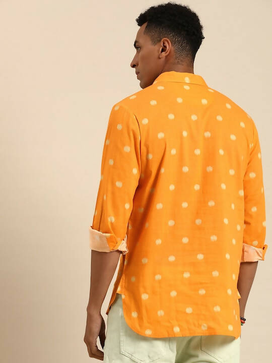 Mustard Men Pure Cotton Relaxed Opaque Printed Casual Shirt - Mahotsav