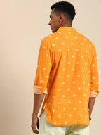 Mustard Men Pure Cotton Relaxed Opaque Printed Casual Shirt - Mahotsav
