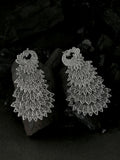 NVR Women Silver Toned Contemporary Drop Earrings - Distacart