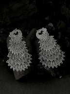 NVR Women Silver Toned Contemporary Drop Earrings - Distacart