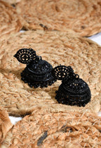 Tehzeeb Creations Black Colour Earrings Jhumki Style
