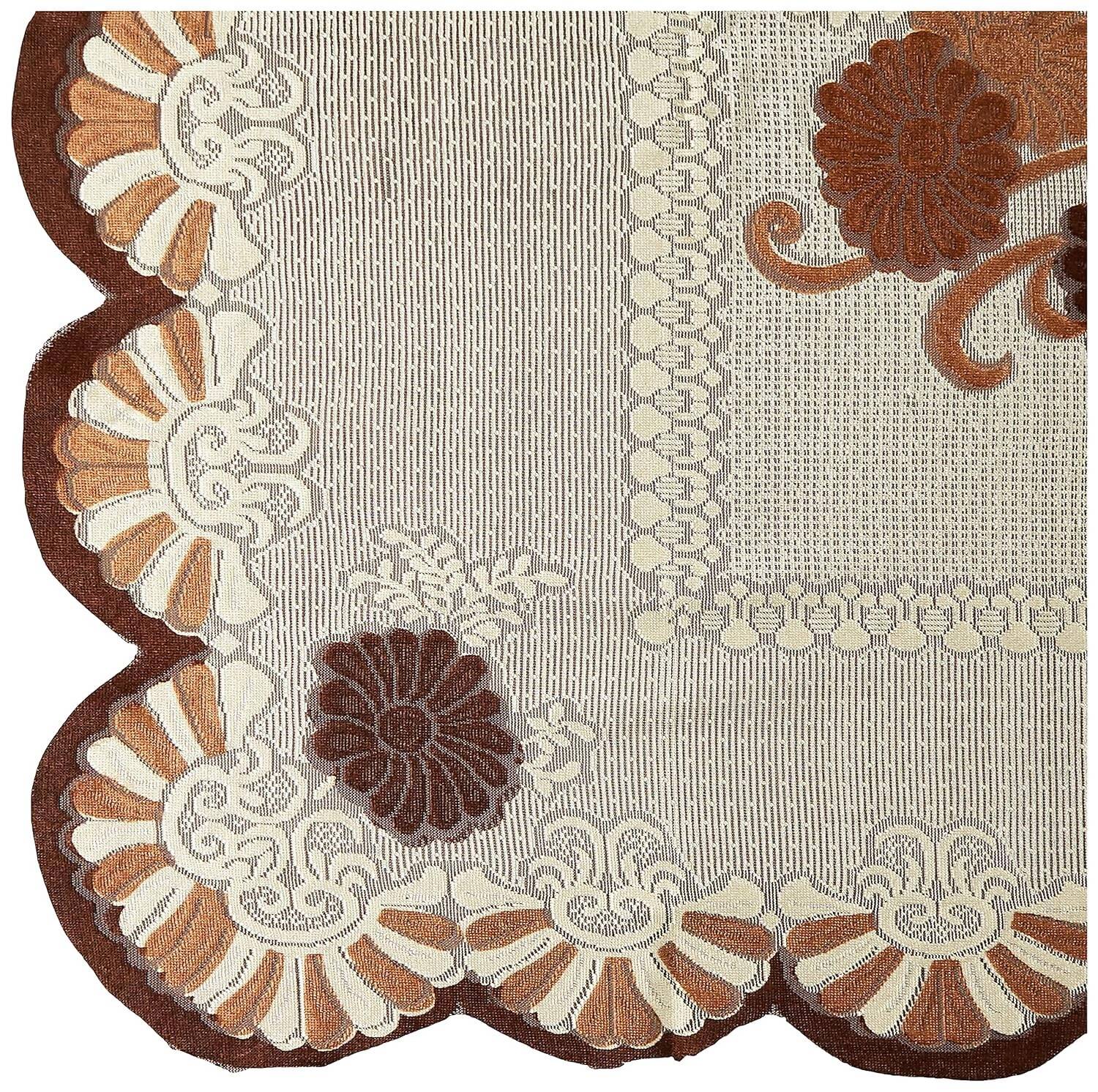 Kuber Industries Center 4 Seater Table Cover - Brown