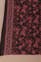 Miravan Women's Plus Size Stunning Maroon Bell Sleeve Floral Printed Anarkali Kurta Dupatta