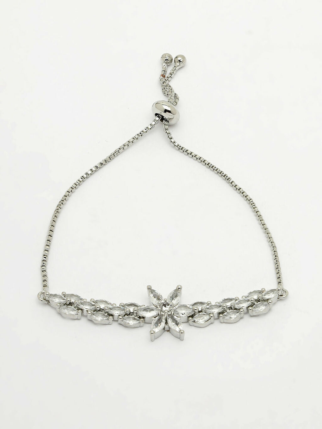 NVR Women Silver-Plated American Diamond Studded Rakhi With Roli Chawal - Distacart